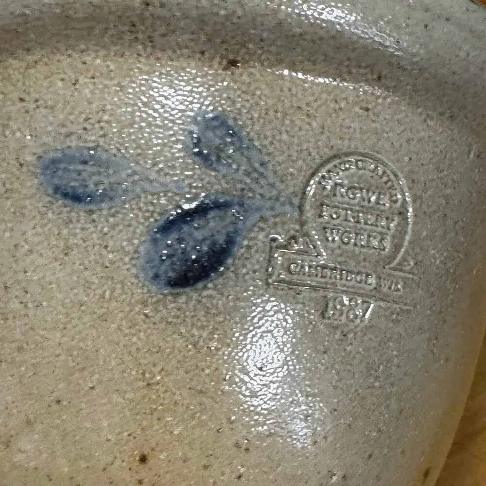 Vintage 1987 Rowe Pottery Works Brew Pot Candle Tart Warmer Blue Heart Cutout